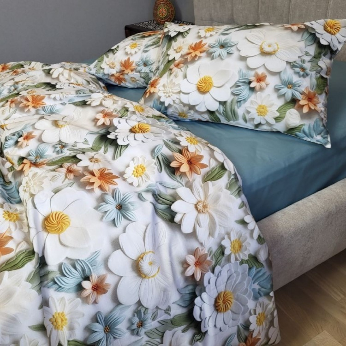Бавовняна постільна білизна cotton 5D Квітковий Декор в Leron - фото